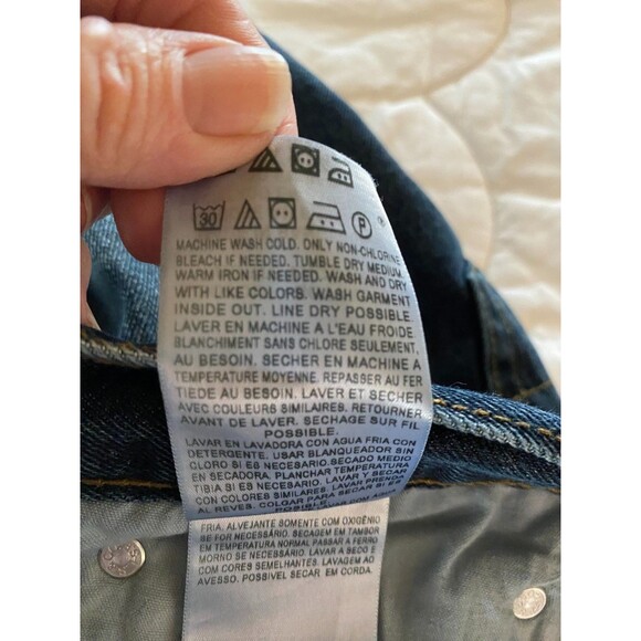 Levi's Signature Bootcut Jeans Men's 34x34 Dark Blue Denim Cotton - Picture 10 of 13